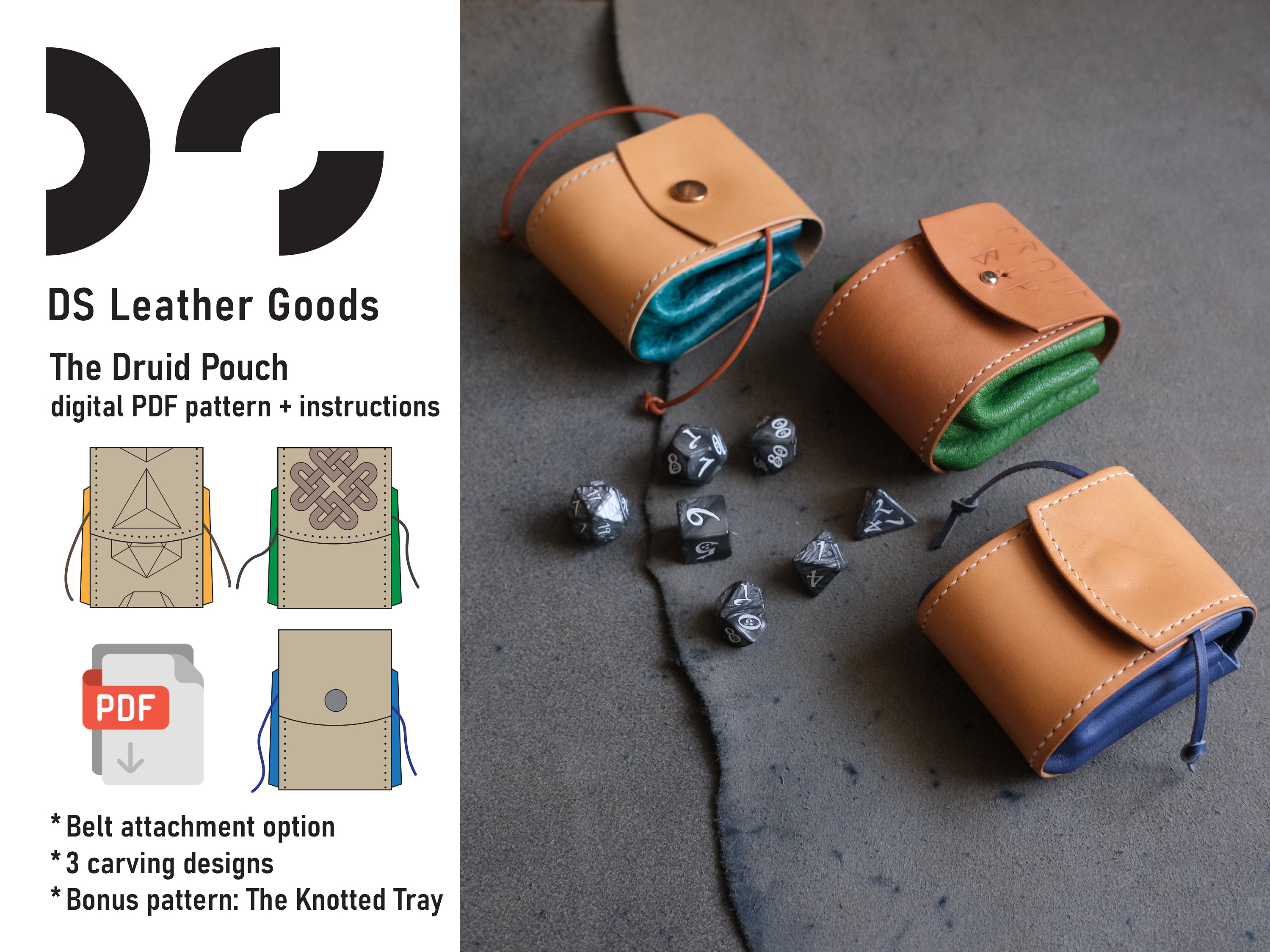 How to Make Leather Small Belt Pouch ( PDF Pattern Only in My  Shop ) 