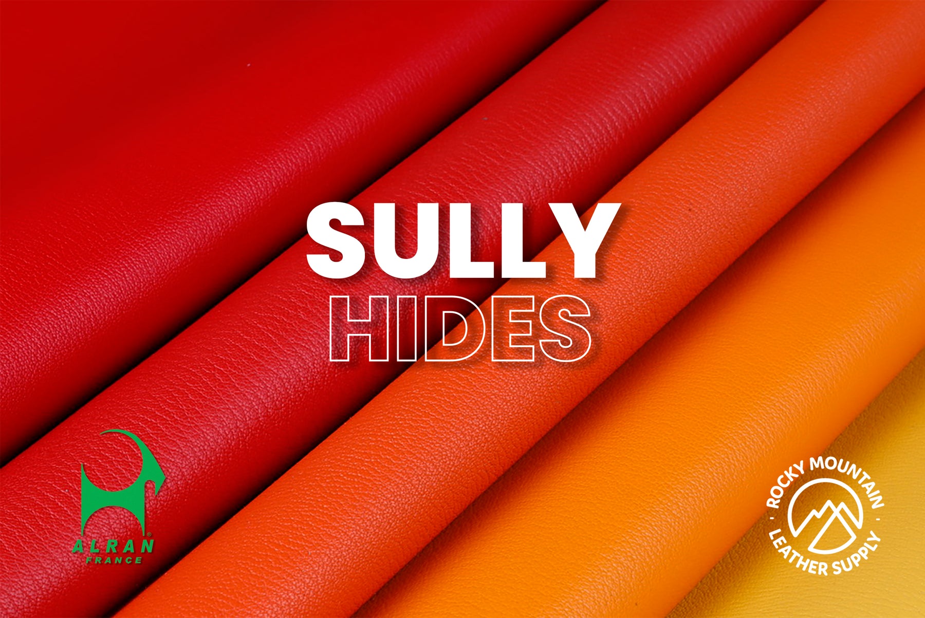 Alran 🇫🇷 - "Sully" Chevre Chagrin - Goat Leather (HIDES - RED/ORANGE/YELLOW)