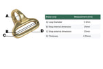 1/4 Turn Ring - 90 Degree Attachment Hardware (Solid Brass)