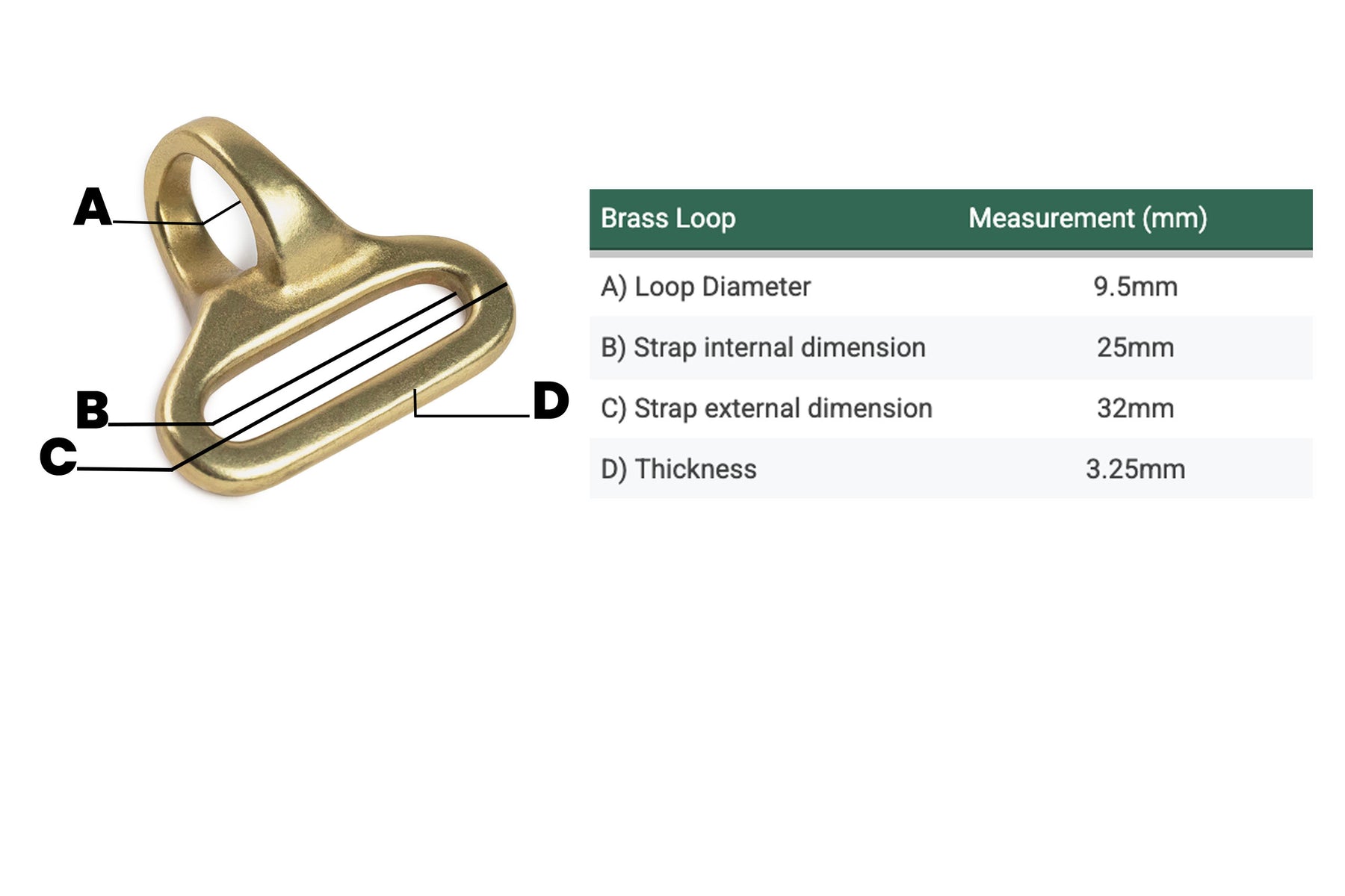 1/4 Turn Ring - 90 Degree Attachment Hardware (Solid Brass)