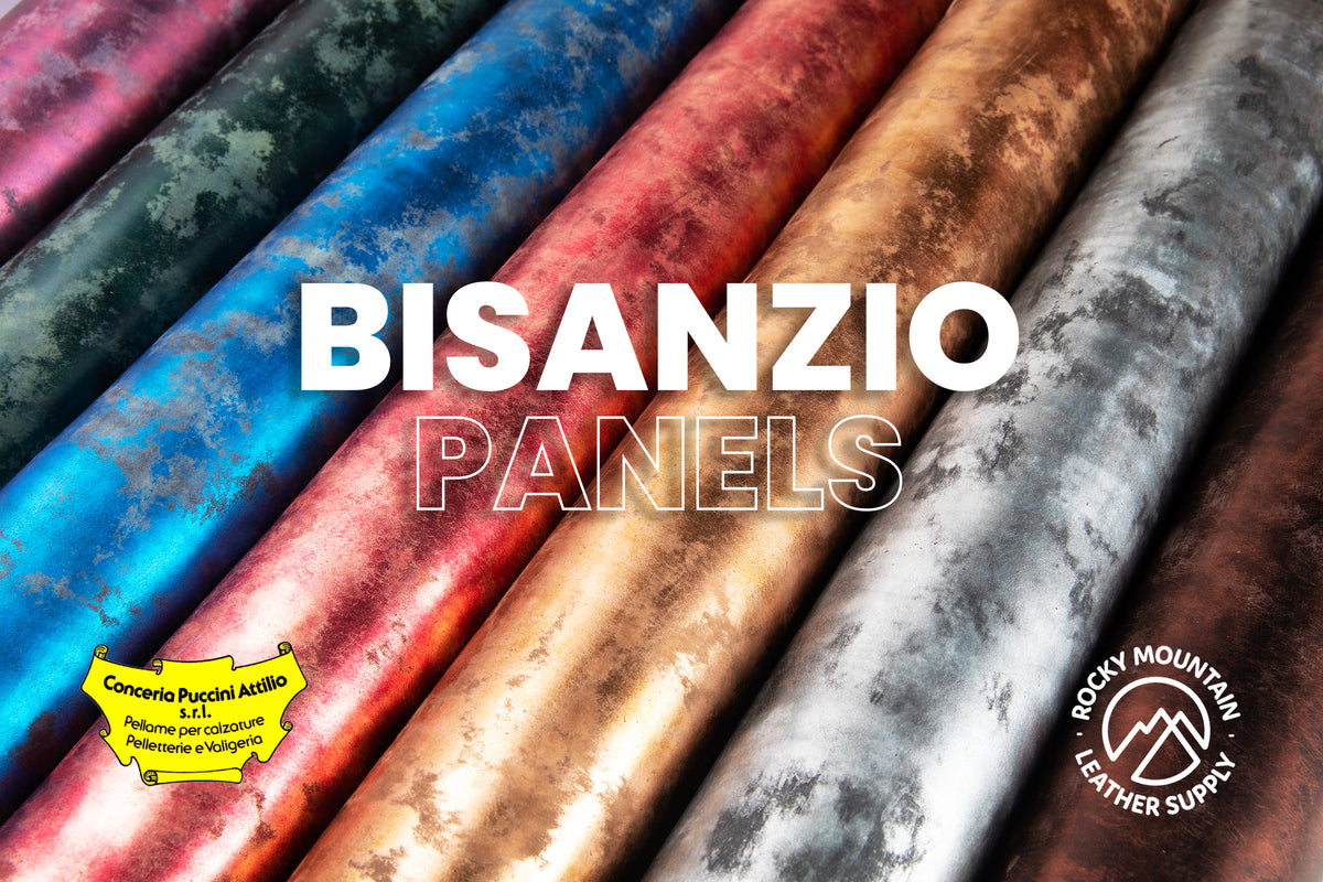 Conceria Puccini 🇮🇹 - Bisanzio -  "Rustic Metallic" Veg Tanned Leather (PANELS)