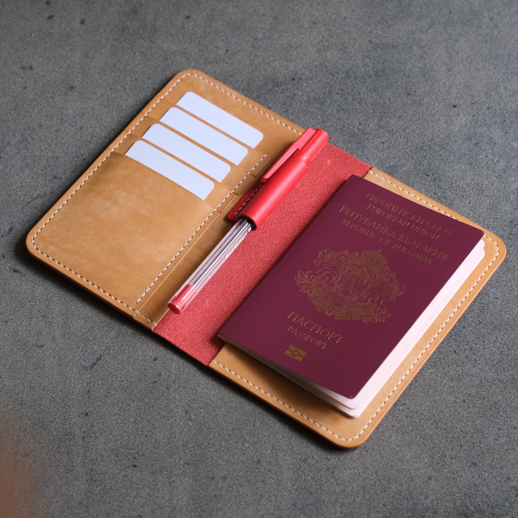 African Print Leather Passport Cover