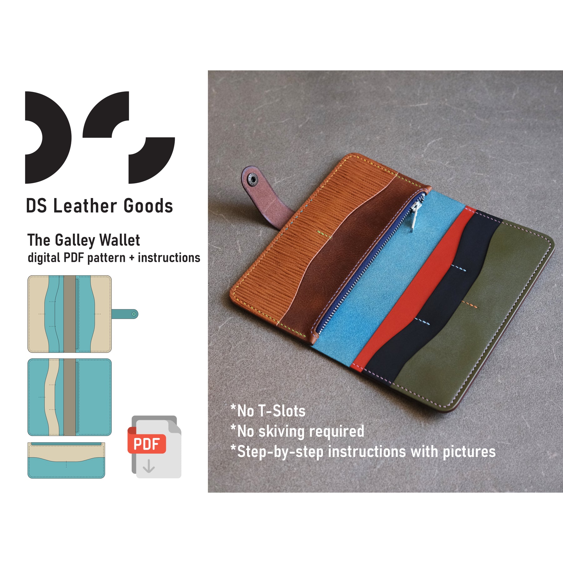 DS-082 The Galley Wallet Digital Pattern