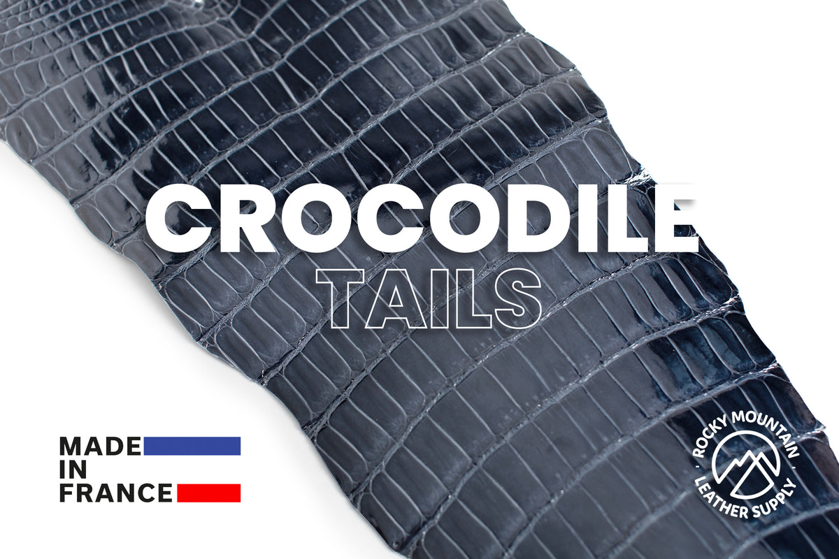 Porosus Crocodile Tails - Luxury Skins (Glazed Denim) 40% OFF!