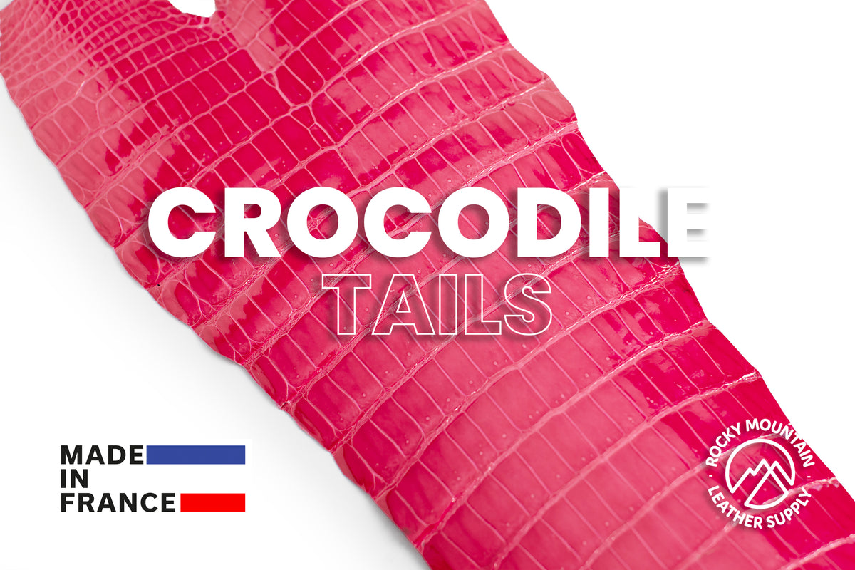 Porosus Crocodile Tails - Luxury Skins (Glazed Electric Pink) 40% OFF!