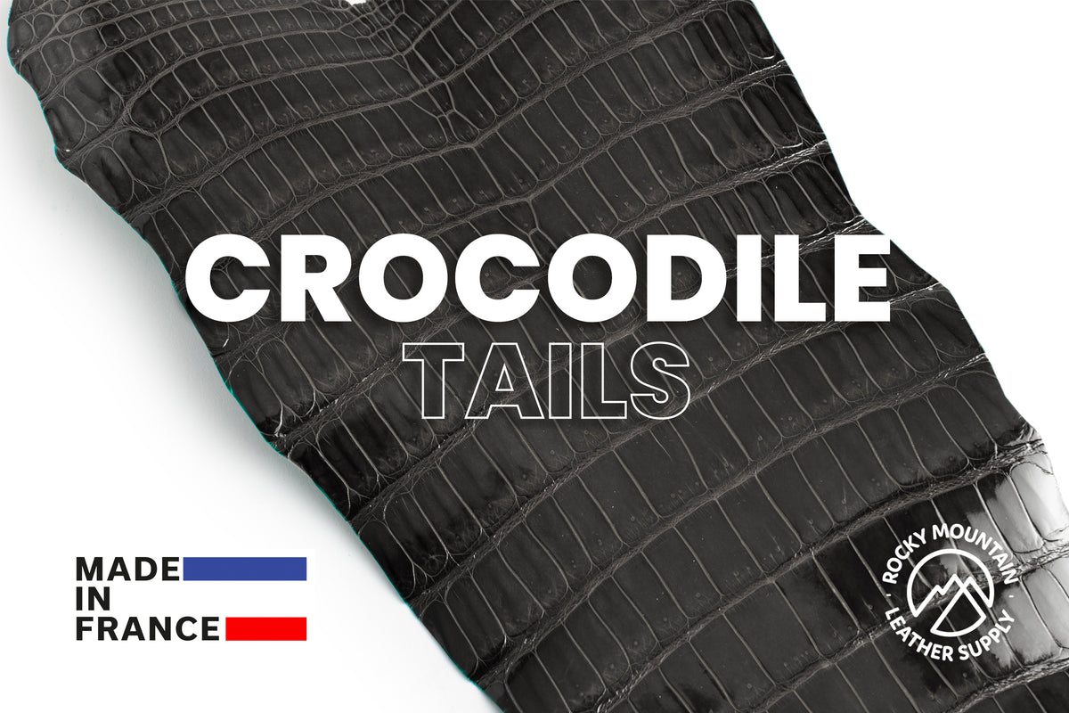 Porosus Crocodile Tails - Luxury Skins (Glazed Graphite) 40% OFF!