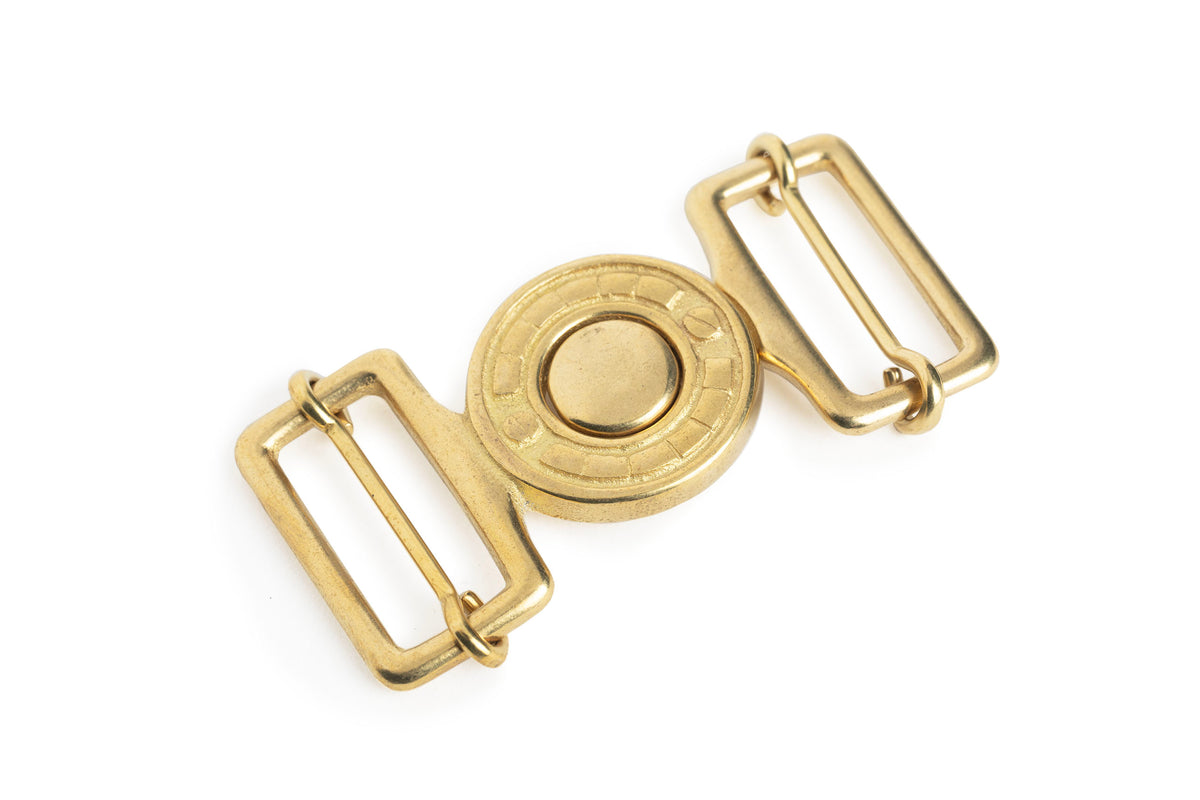 Japan Brass - "Interlocking" Belt Buckle (Solid Brass)