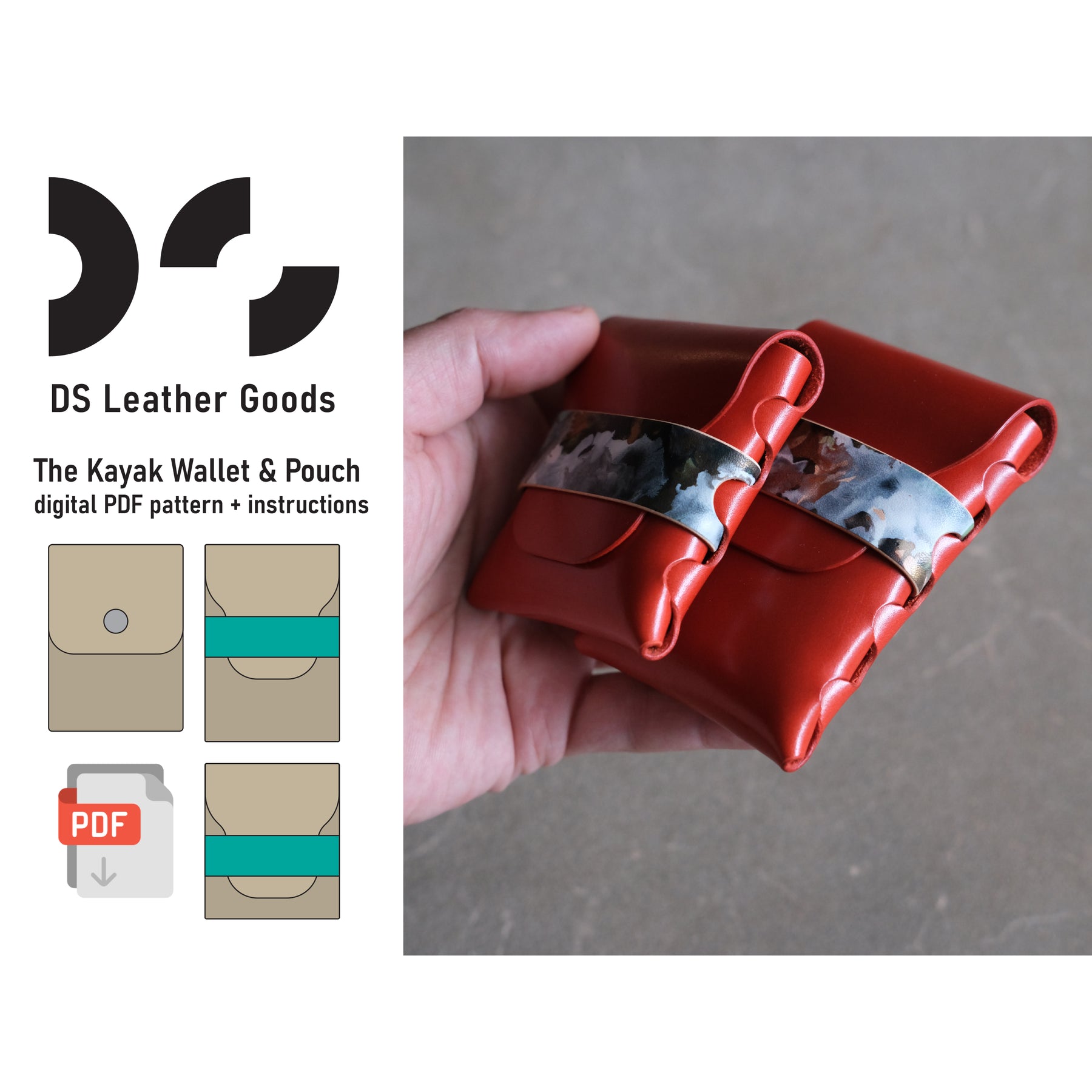 DS-028 The Kayak - Stitchless Wallet Digital Pattern