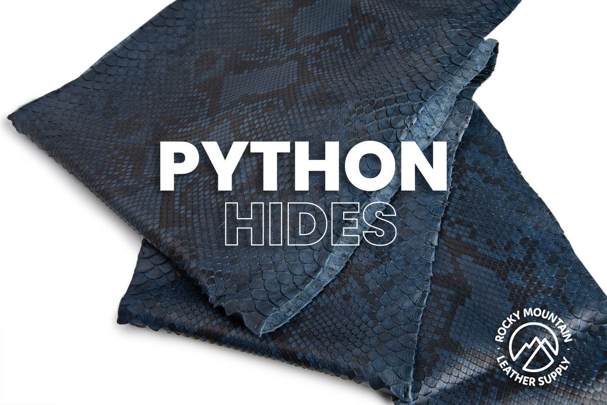 Python Snake - Matte Navy - Exotic Leather (PANELS)