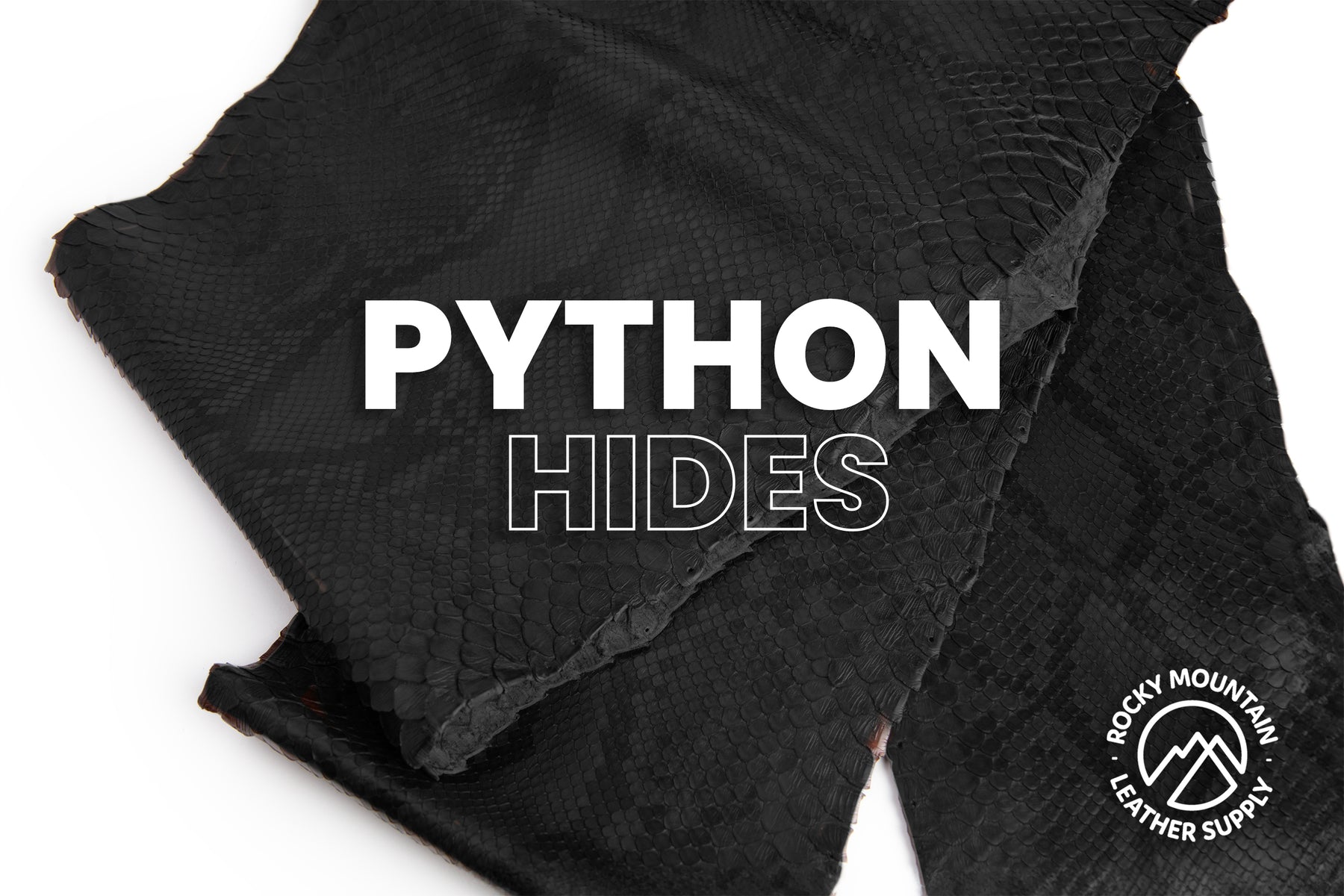 Python Snake - Matte Black - Exotic Leather (PANELS)