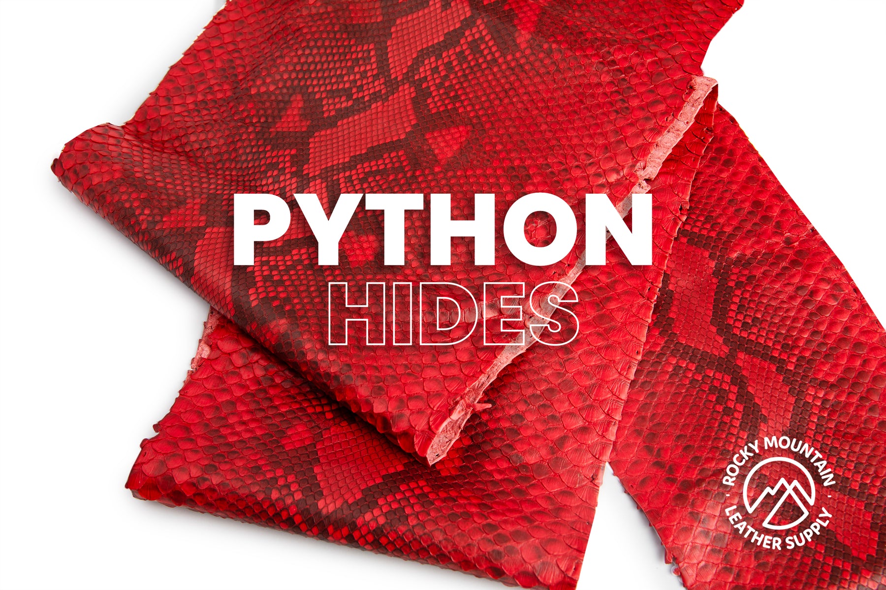 Python Snake - Matte Red - Exotic Leather (PANELS)