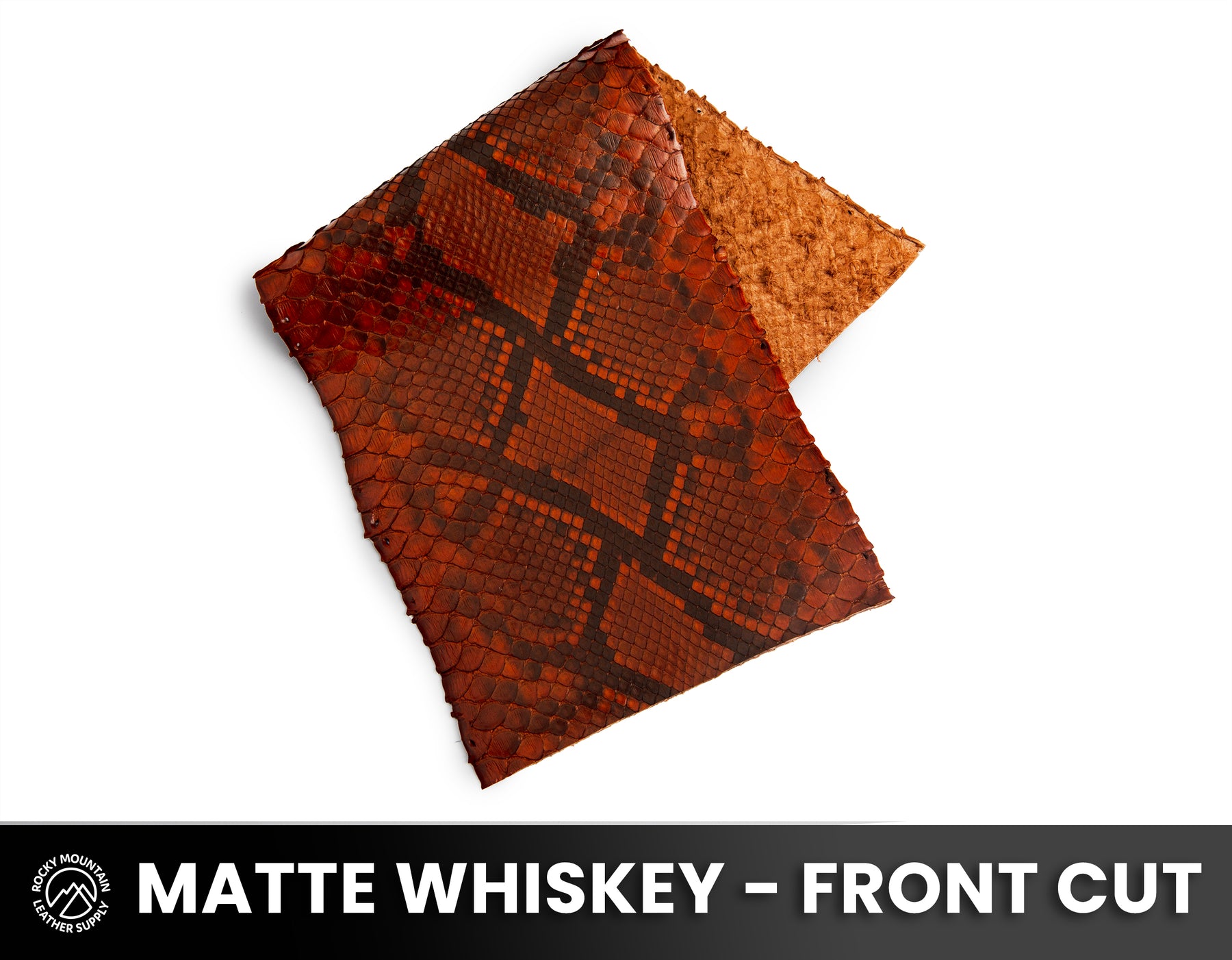 Python Snake - Matte Whiskey - Exotic Leather (PANELS)