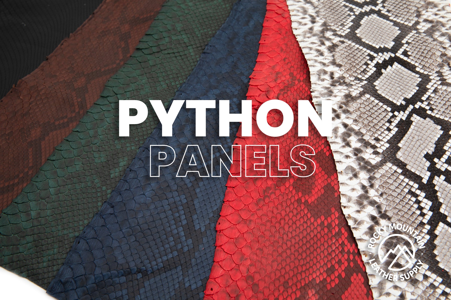 Python Snake - Shiny Black - Exotic Leather (PANELS)