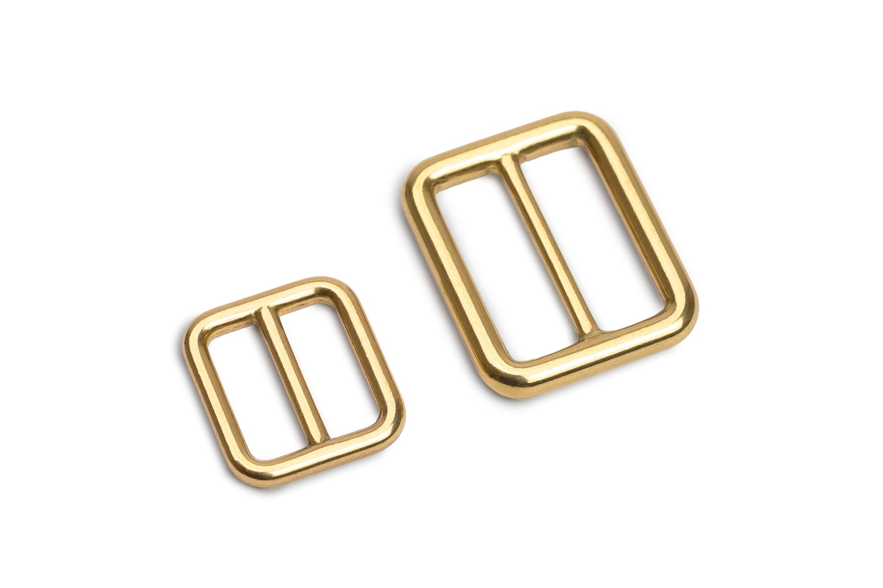 "Rectangle" Tri Glide Strap Sliders (Solid Brass)