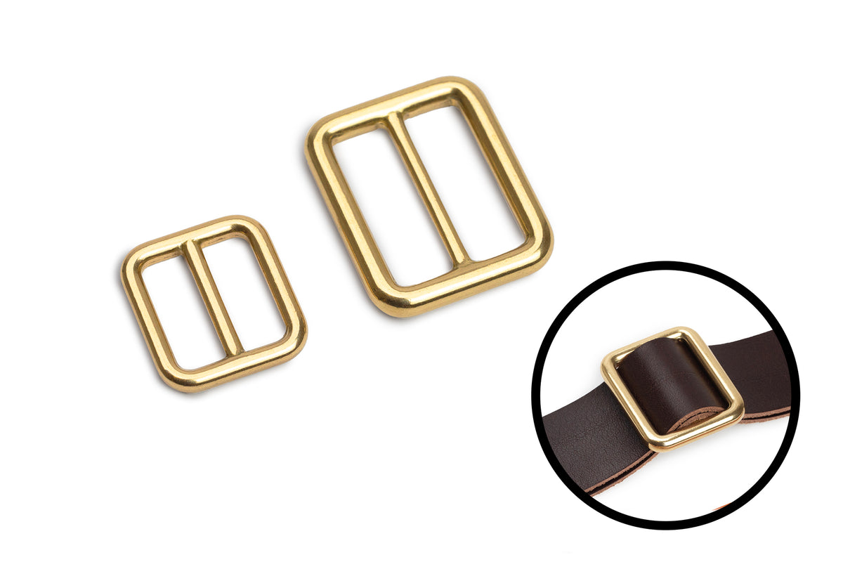 "Rectangle" Tri Glide Strap Sliders (Solid Brass)